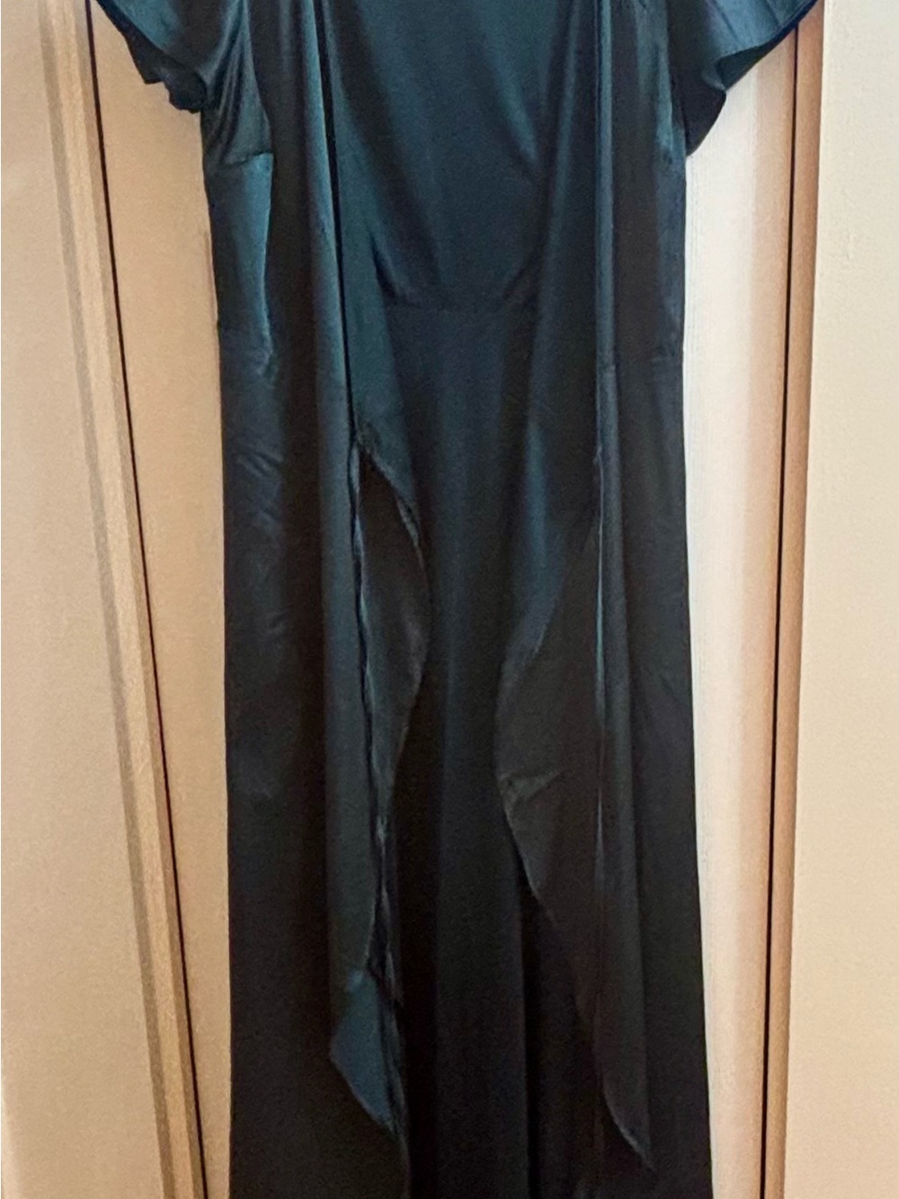 Elegant Blue Satin-Look Long Dress